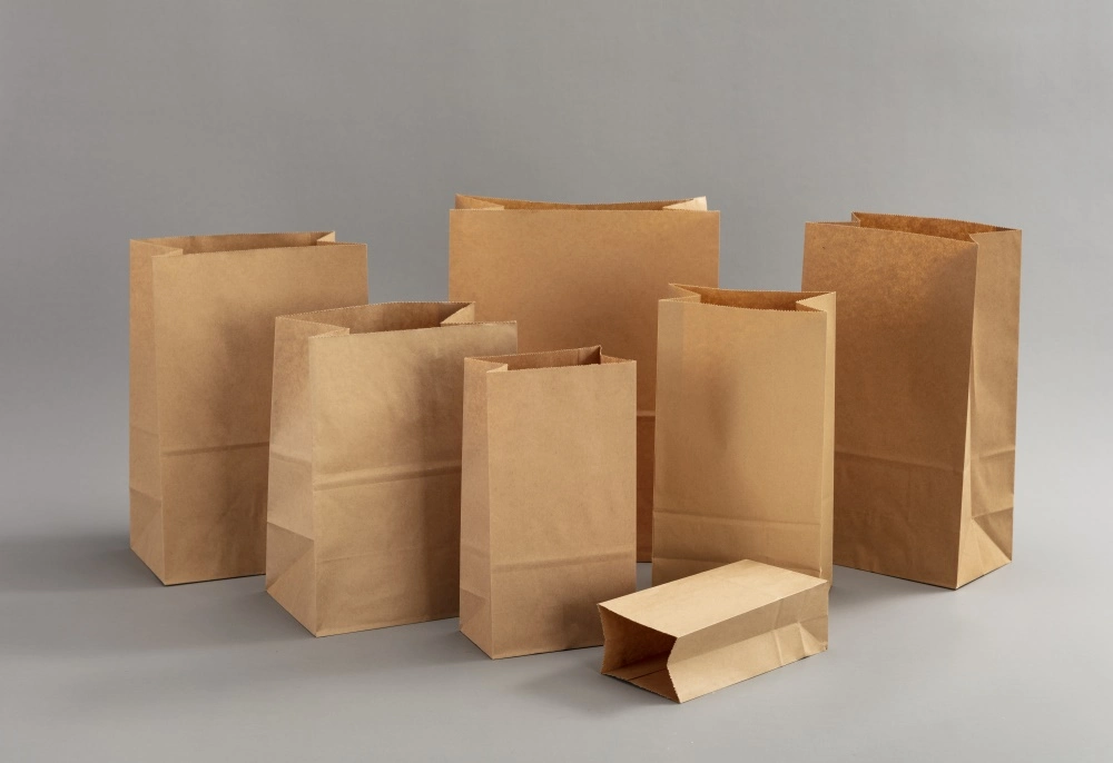 Manufacturer Customize Logo Recyclable Sos Brown Kraft Paper Bag