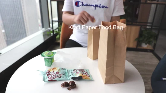 Sharp Bottom No Handle Take Away Fast Food Kraft Paper Bag