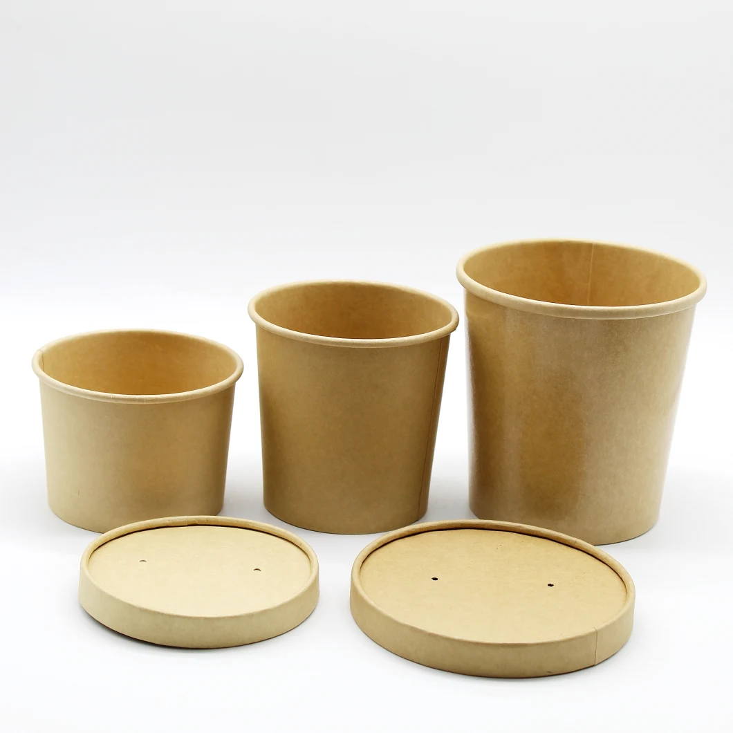 Eco-Friendly Biodegradable Food Packaging Kraft Paper Packaging for Soup Container