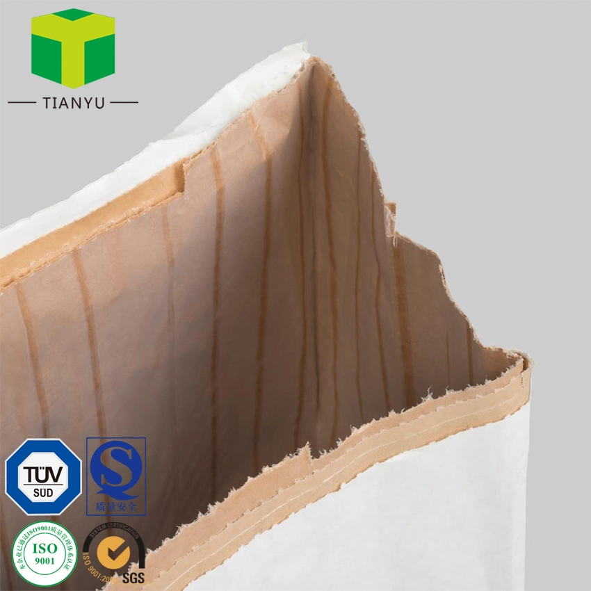 Multi Wall Sack 3 Layer 25kg Pinch Bottom Hot Melt Glue Pasted Kraft Paper Bag with PE Liner