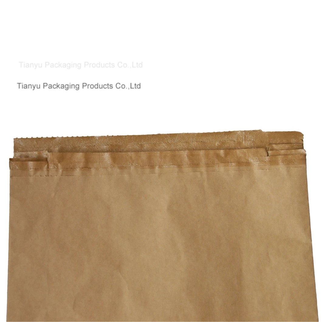 Multi Wall Sack 3 Layer 25kg Pinch Bottom Hot Melt Glue Pasted Kraft Paper Bag with PE Liner
