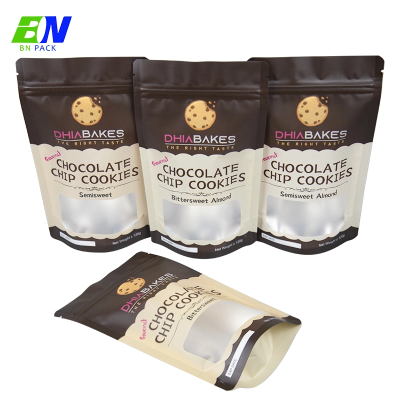 Cookies Custom Print Resealable VMPET Plastic Ziplock Stand up Pouches Bag with Zipper