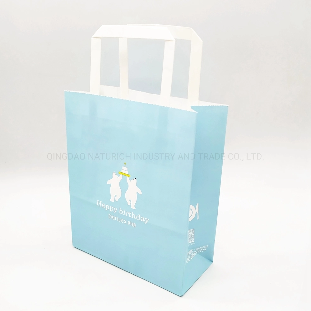 White Sos Paper Kraft Bags with Paper Tape Handles
