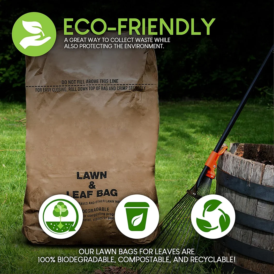 Eco Friendly Pinch Bottom Paper Bags Polypropylene Kraft Paper Bags High Tensile Strength Kitchen Refuse Bag