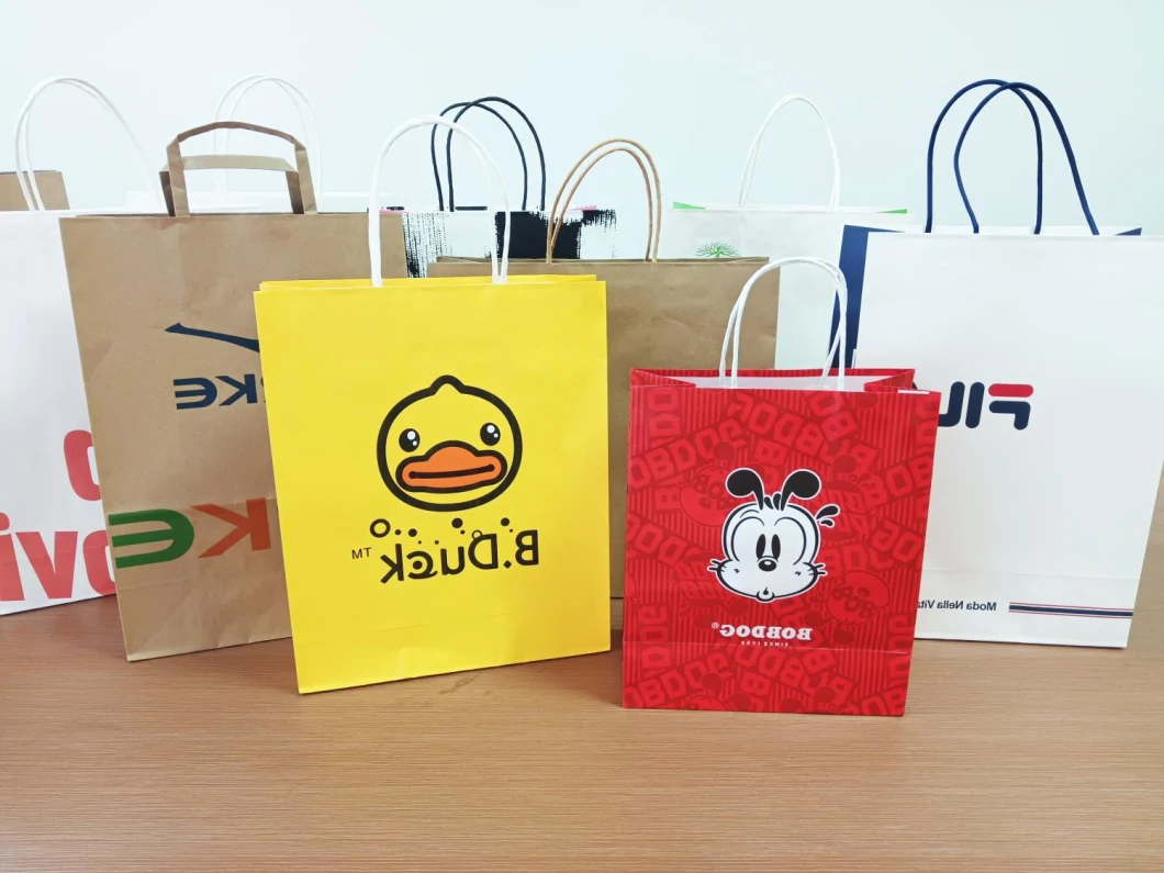 Manufacturer Printing Turnover Top Custom Paper Shopping Carrier Bag