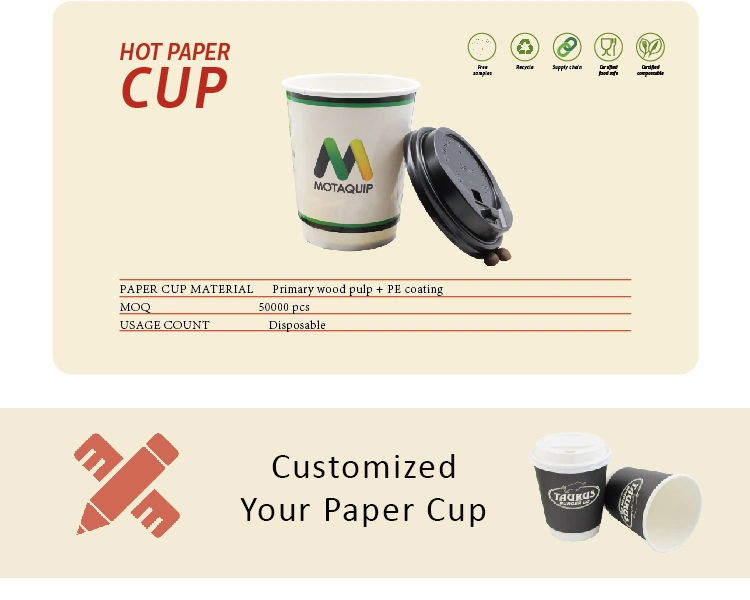 Disposable Double Wall Paper Coffee Cup Drinking Cup Printed Paper Cup PLA Cup