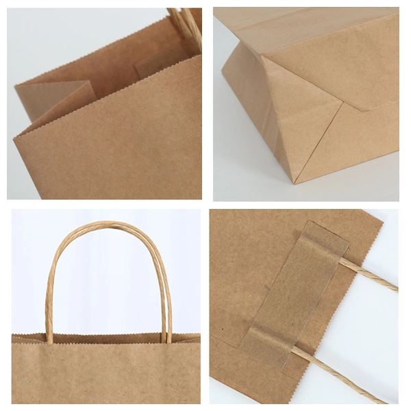 Kraft Paper Shopping Gift Recycled Twisted Handle Delivery Paper Bag