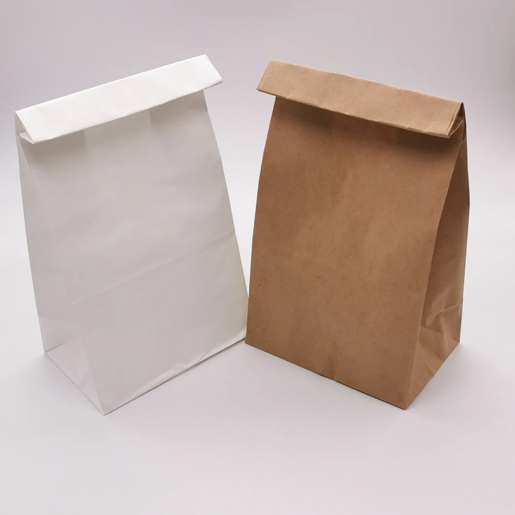 No Handle Kraft Paper Bag for Food Carrying Takeaway Grocery Bag