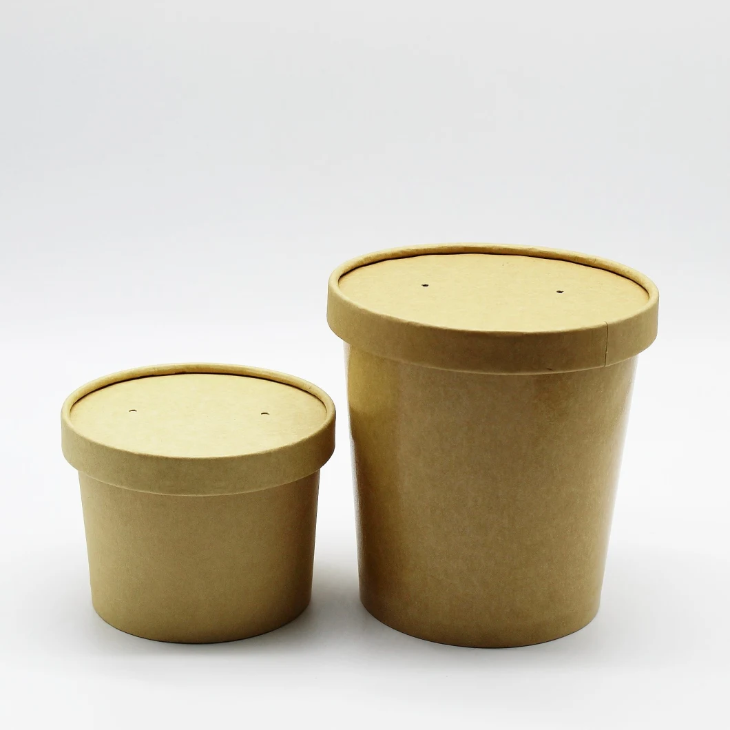 Eco-Friendly Biodegradable Food Packaging Kraft Paper Packaging for Soup Container