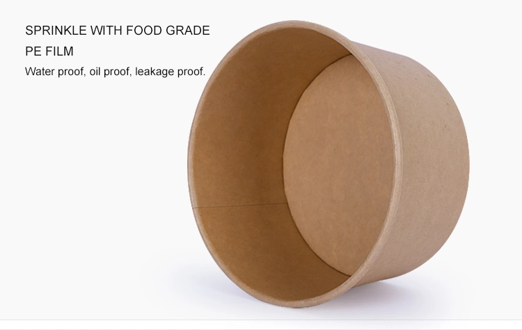 Wholesale Custom Logo Disposable Kraft Paper Food Packaging Takeaway Paper Salad Bowl Paper Salad Box