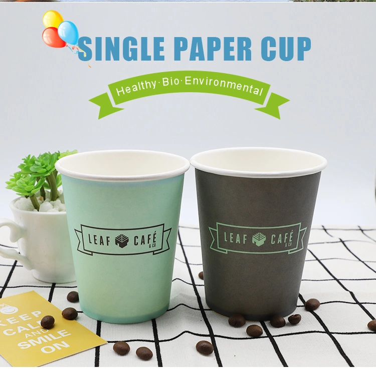 PLA Lined Biodegradable Compostable Customized Coffee Hot Paper Cup with Lid