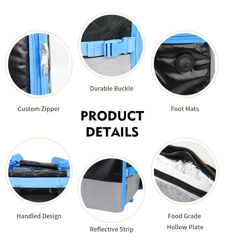 Wholesale Reusable Thermal Food Delivery Bag Carry Insulated Lunch Cooler Bag