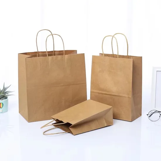 Color Kraft Paper Gift Bag with Twisted Handle