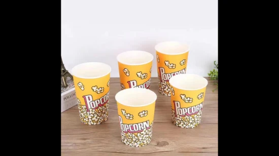 Food Grade Disposable Custom Printed Popcorn Paper Cup Bucket