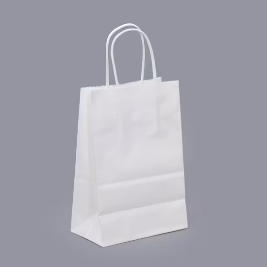 Food Gift Packaging Brown Paper Bags with Die Cut Handle