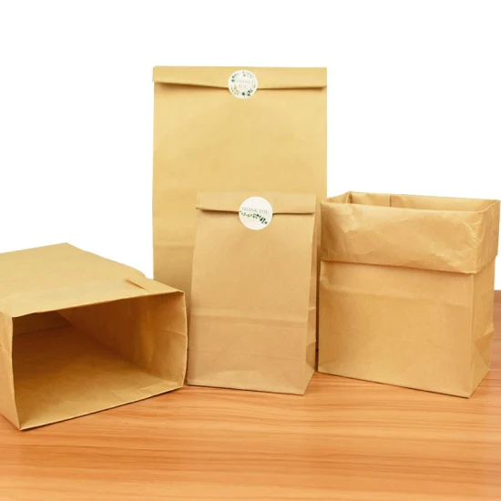 Food Packaging Bag No Handle Printiing Baking Packaging Paper Bag