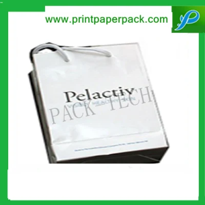 High Quanlity Solid Whole White Flat Handle Paper Carrier Bag