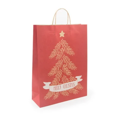 Wholesale Flat Handle Kraft Shopping Paper Bag with Logo