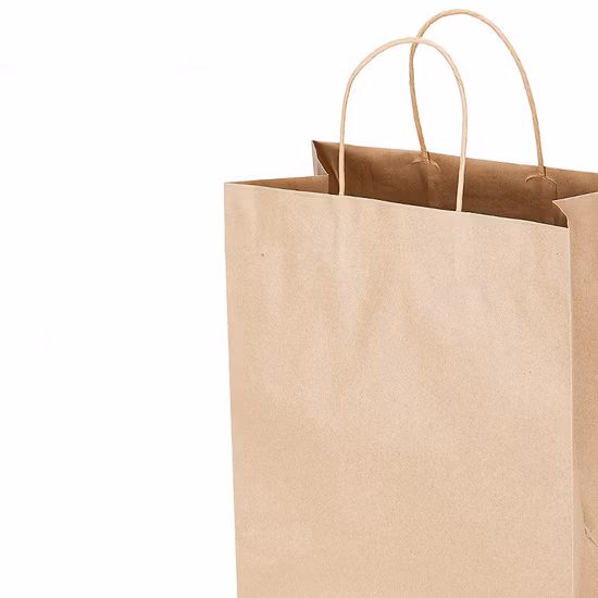 Wholesale Customize Turnover Top Thick Grocery Kraft Paper Shopping Bags