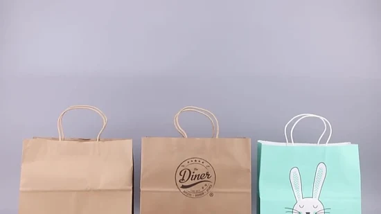 Custom Sac Paper Gift Shopping Handle Die Cut Paper Bag