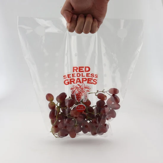 Factory Wholesale Price Eco-Friendly Food Packing Material Plastic Fruit Red Earth Grapes Bags Packaging