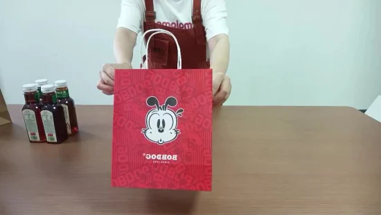 Manufacturer Printing Turnover Top Custom Paper Shopping Carrier Bag
