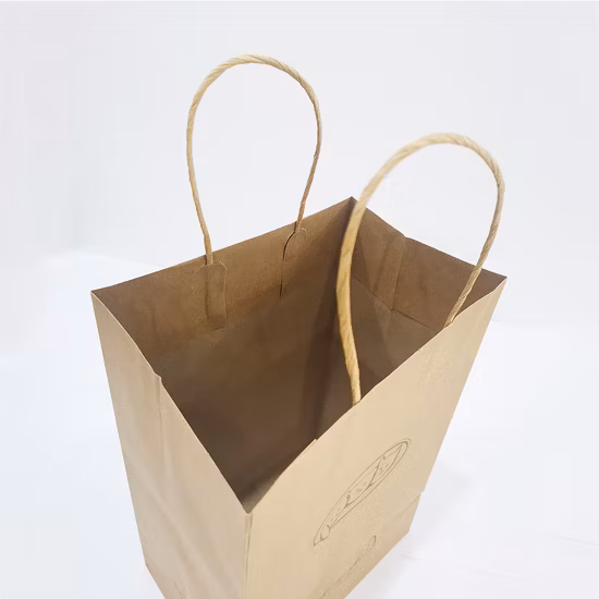 Customize Recyclable Paper Turnover Top Brown Shopping Bag